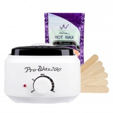 Стартовый набор для депиляции (баночный воскоплав Pro-Wax 1шт+воск в гранулах Hot Wax 100 гр+шпатель деревянный 5 шт)
