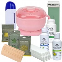 Набор для депиляции кассетным и пленочным воском "Beginners with pink SL-400" (кассетный воскоплав+баночный воскоплав)