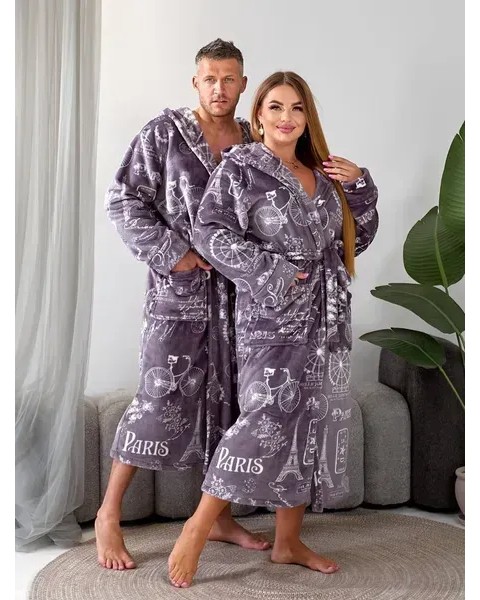 Теплый халат унисекс Париж