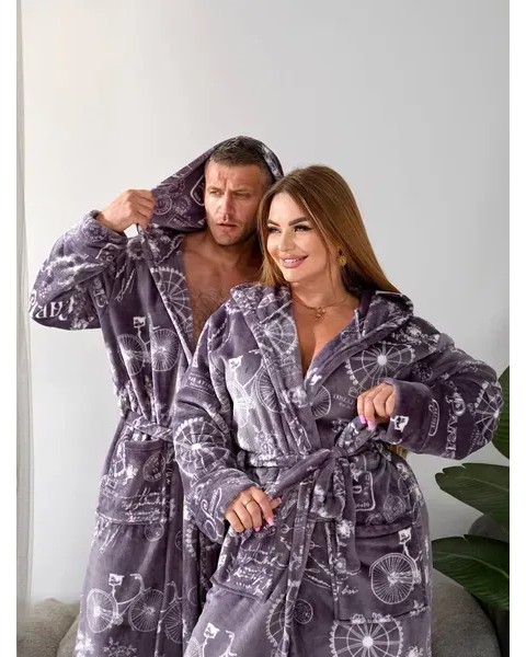 Теплый халат унисекс Париж