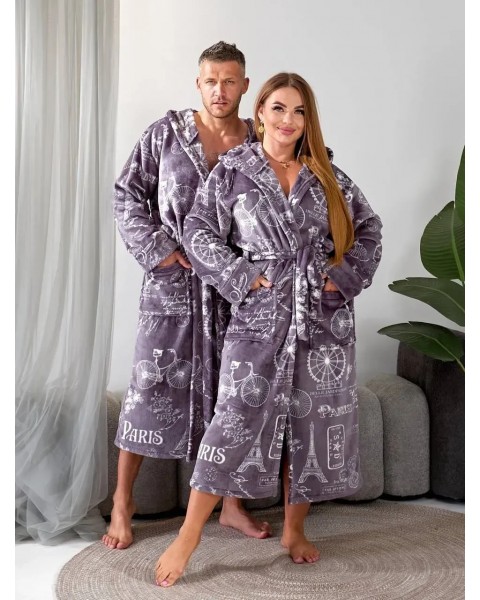 Теплый халат унисекс Париж