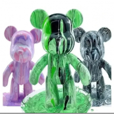Флюидный медвежонок Fluid Bear Bearbrick с красками Набор для творчества DIY Мишка 23 см