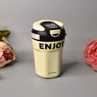Термостакан Enjoy з трубочкою 350 мл Колір: Білий-Чорний