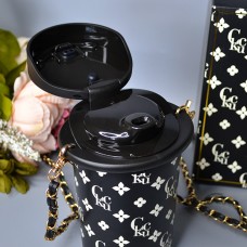Cтильная термокружка с ремешком 460 ml Цвет: Чёрный