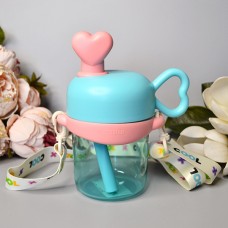 Дитячий стакан для напоїв з трубочкою 500 ml Колір: Блакитний