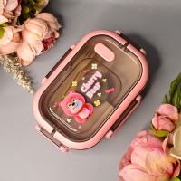Детский ланч-бокс герметичный Cherry Bear 1650 ml Цвет: Розовый