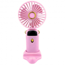 Портативный вентилятор Mini fan с подставкой для телефона Цвет: Розовый