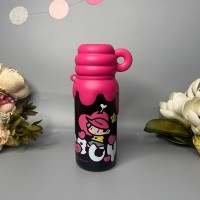 Детский термос  Мультфильм 420 ml Цвет: Чёрный-Малиновый