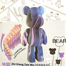 DIY Конструктор картонный 3D-пазл Bearbrick Цвет: Синий/Розовый