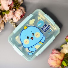 Ланч-бокс дитячий з нержавіючої сталі Dino 1000 ml Колір: Блакитний