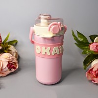 Термостакан OKAY с трубочкой 635 мл Цвет: Розовый