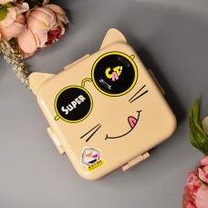 Детский ланч-бокс герметичный Cat 1590 ml Цвет: Бежевый