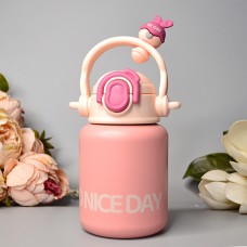 Детская термокружка с трубочкой Little Bee 550 ml Цвет: Розовый