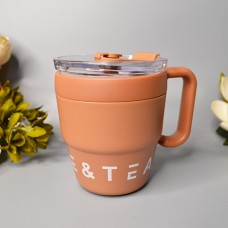 Термостакан Coffee&Tea с трубочкой 480мл. Цвет: Коричневый