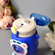 Дитячий термос з трубочкою Звірята 550 ml Колір: Синій