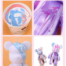 Флюидный медвежонок Fluid Bear Bearbrick с красками Набор для творчества DIY Мишка 33 см