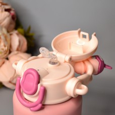Детская термокружка с трубочкой Little Bee 550 ml Цвет: Розовый
