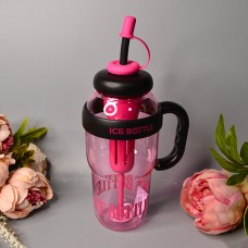Стакан для напитков с трубочкой и фильтром 1300 ml Цвет: Чёрный-Малиновый