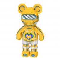 Светящийся конструктор Magic Blocks в виде мишки Bearbrick Цвет: Жёлтый