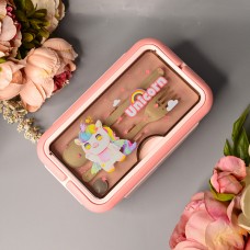 Детский ланч-бокс герметичный Unicorn 1100 ml Цвет: Розовый