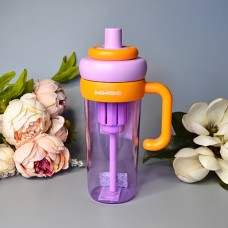 Склянка для напоїв з трубочкою та фільтром 820 ml Колір: Бузковий-Помаранчевий