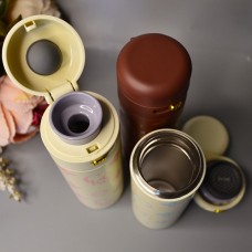 Стильный компактный термос 160 мл Цвет: Бежевый/Голубой