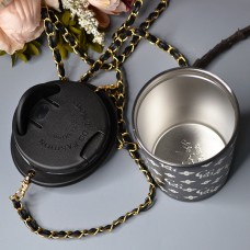Cтильная термокружка с ремешком 460 ml Цвет: Чёрный