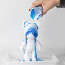Флюидный медвежонок Fluid Bear Bearbrick с красками Набор для творчества DIY Мишка 23 см