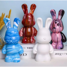 Флюидный зайчик Fluid Bunny Bearbrick с красками Набор для творчества DIY 23 см