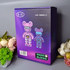 Светящийся конструктор Magic Blocks в виде мишки Bearbrick Цвет: Жёлтый