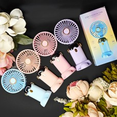 Портативный вентилятор Mini fan с подставкой для телефона Цвет: Розовый