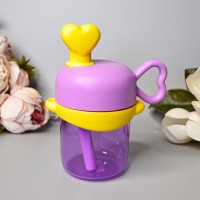 Детский стакан для напитков с трубочкой 500 ml Цвет: Сиреневый