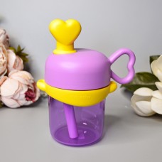 Детский стакан для напитков с трубочкой 500 ml Цвет: Сиреневый