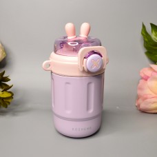 Дитячий термос з трубочкою Зайчик 300 ml Колір: Бузковий