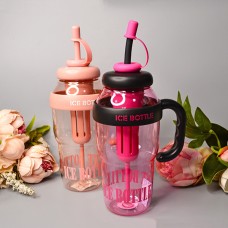 Стакан для напитков с трубочкой и фильтром 1300 ml Цвет: Чёрный-Малиновый