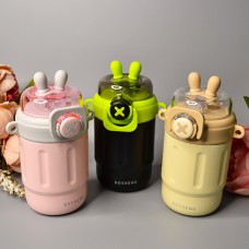 Детский термос с трубочкой Зайчик 300 ml Цвет: Бежевый