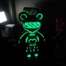 Светящийся конструктор Magic Blocks в виде мишки Bearbrick Цвет: Розовый