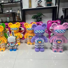 Светящийся конструктор Magic Blocks в виде мишки Bearbrick Цвет: Розовый