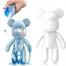 Флюидный медвежонок Fluid Bear Bearbrick с красками Набор для творчества DIY Мишка 33 см