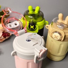 Дитячий термос з трубочкою Зайчик 300 ml Колір: Бузковий