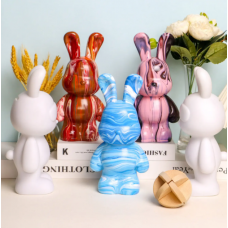 Флюидный зайчик Fluid Bunny Bearbrick с красками Набор для творчества DIY 33 см