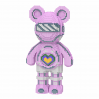 Светящийся конструктор Magic Blocks в виде мишки Bearbrick Цвет: Розовый