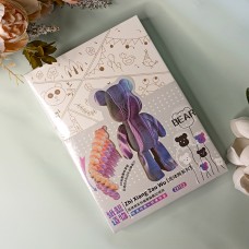 DIY Конструктор картонный 3D-пазл Bearbrick Цвет: Синий/Розовый