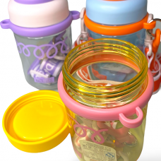 Детская бутылка для воды с ремешком 500 ml Цвет: Жёлтый/Розовый