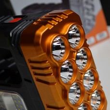 Фонарик ручной аккумуляторный на солнечной батарее с функцией Power Bank Золотой