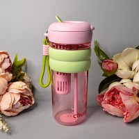 Стакан для напитков с трубочкой 900 ml Цвет: Розовый